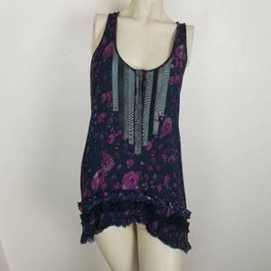 Free people Floral Snap Out Of It Tuxedo Tank ASO Wizards Of Waverly Place